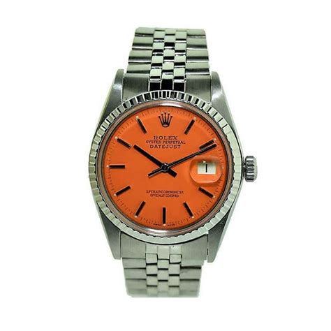 rolex with orange|Rolex with orange face.